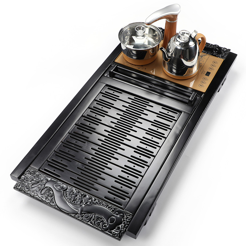 Chinese embedded tea tray whole set of four-in-one fully automatic electric heating stove simplified tea table Gongfu tea furniture set group home