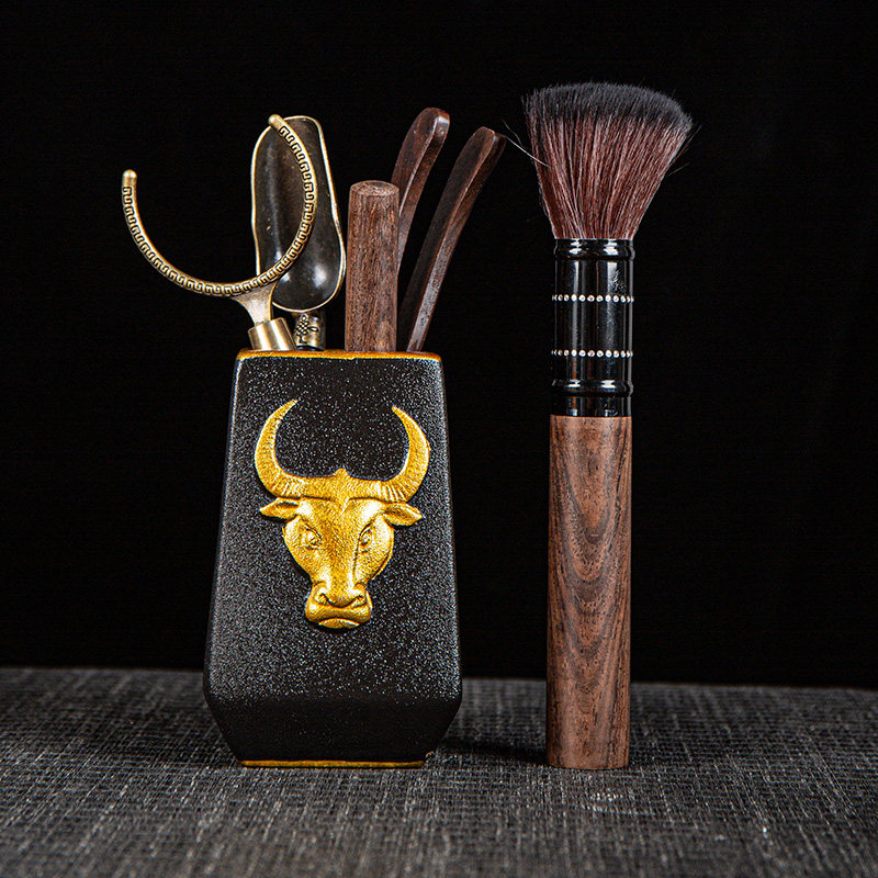 Quadrilateral Bull head tea barrel Six Gentleman Tea Dauphin Tea Accessories Whole Set Tea Pen Tea Pinch of Tea Ashtray Tea Pamper Cup Fork