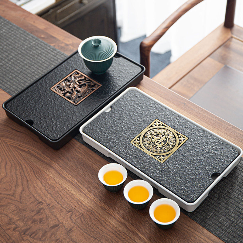 Home Day Kung Fu Travel Tea Disk Set with rectangular kung fu tea set for simple tea plate household