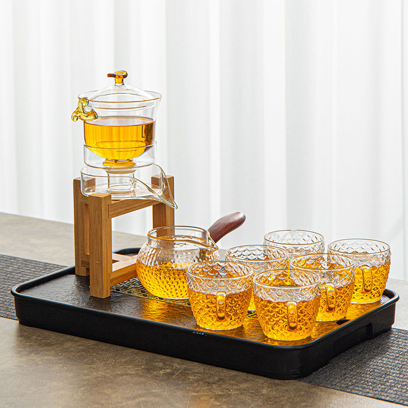 Glass Kung Fu Tea Furniture Set Group Creative Sloth Man Kung Fu Tea Furniture Set Group Home Office Tea Sea Tea Tray Tea Cup Teapot Teapot
