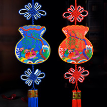 Ethnic style embroidery Mandarin duck embroidery pendant Living room pendant Home decoration Chinese knot Chinese wedding gift