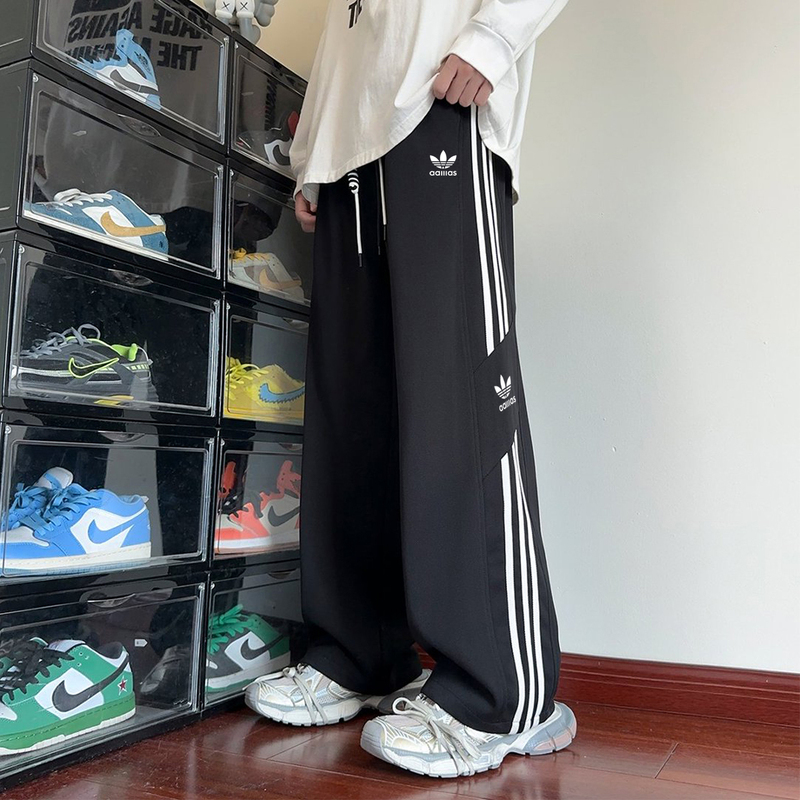 Lansham Clover Sweatpants Unisex Spring and Autumn American Style Straight Wide-Leg Long Pants Casual Sports Three-Stripe Pants