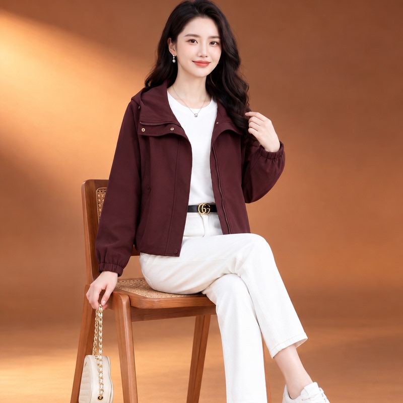 Middle-Aged Mom's Autumn Clothing 2026 New Style Middle-Aged and Elderly Women's Spring and Autumn Thin Jacket Noble Lady Short Trench Coat Middle-Aged Mom's Autumn Clothing 2026 New Style Middle-Aged and Elderly Women's Spring and Autumn Thin Jacket Noble Lady Short Trench Coat