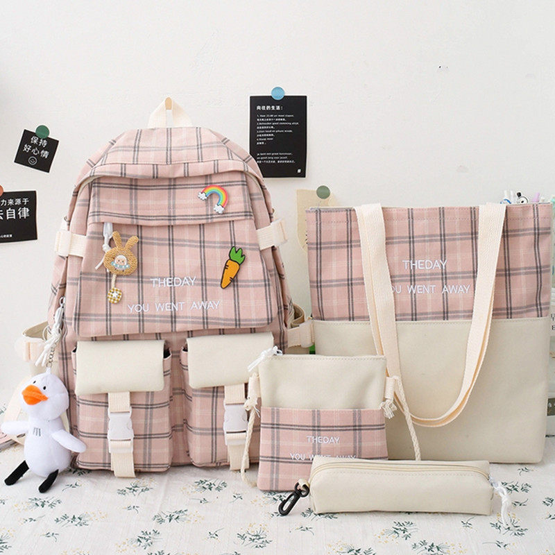 High-value school bag female large capacity Korean version of primary and secondary school students junior high school students backpack girl ins high school backpack girl