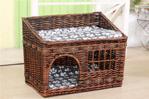 New universal cat nest rattan cat bed Willow double villa style pet nest Cat House