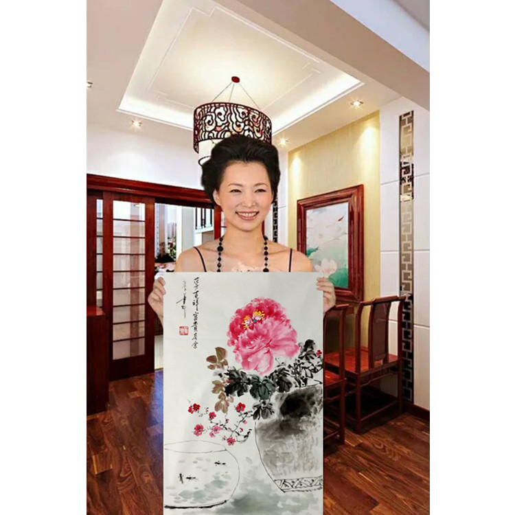 Dong Qing Boutique Three Feet Celebrity Famous Flower Bird National Painting Incidental Appraisal Certificate Office Collection Gift-Taobao