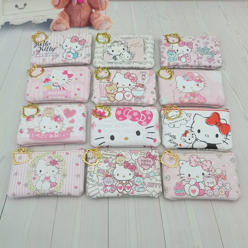 Hello Kitty, мультяшные монеты, маленький милый кошелек, креативный бумажник с молнией