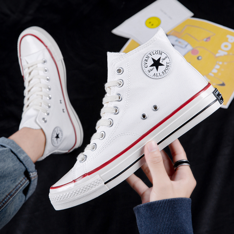 allstar 1970S Canvas Shoes Men's High-Top Breathable Classic White Shoes Casual Student Skateboard Shoes