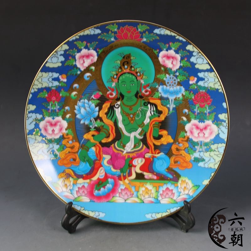 Imitation ancient Jingdezhen Ceramics Living Room Furnishing with Donka Green Degree Mother Tuy plate Wine Cabinet Bogu Shelf Decoration Pendulum