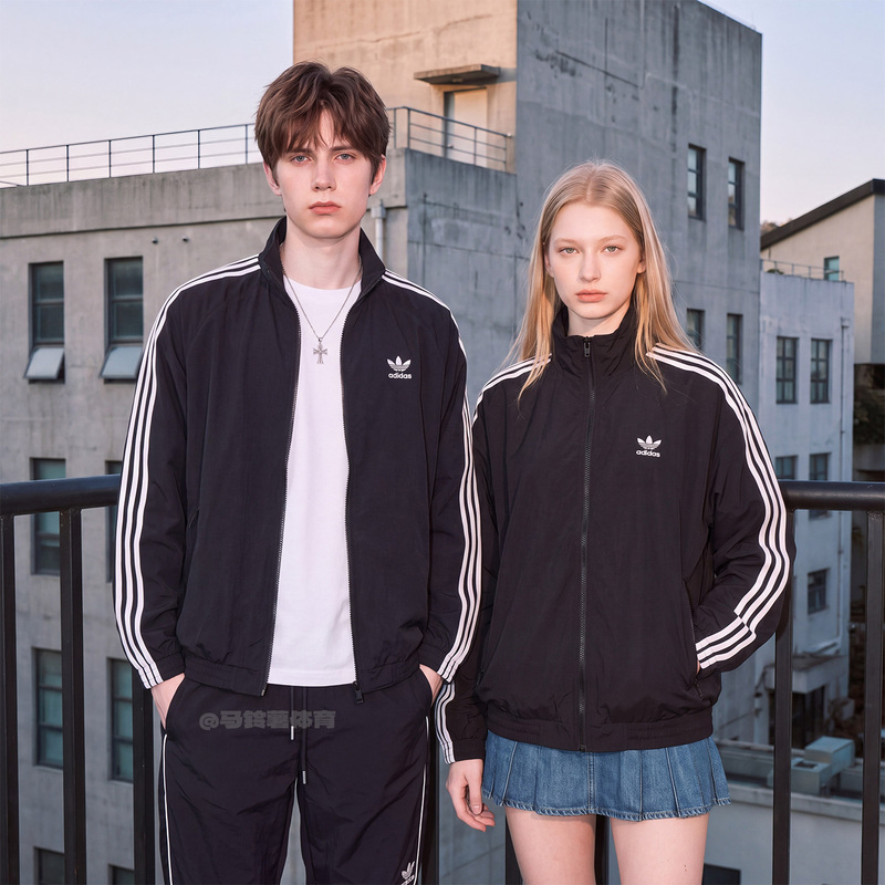 Adidas Adidas Trefoil Black Summer and Autumn Korean Popular Sports Casual Jacket Korean Version Kb2466