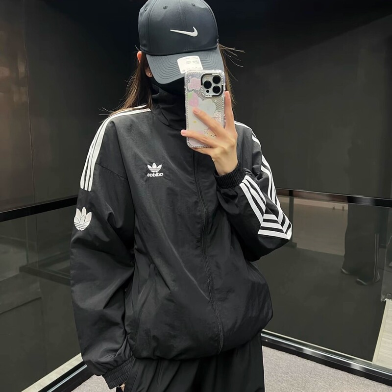 Adidas Adidas Jacket Classic Clover Stripe Sports Casual Jacket Stand Collar Unisex Gn3535