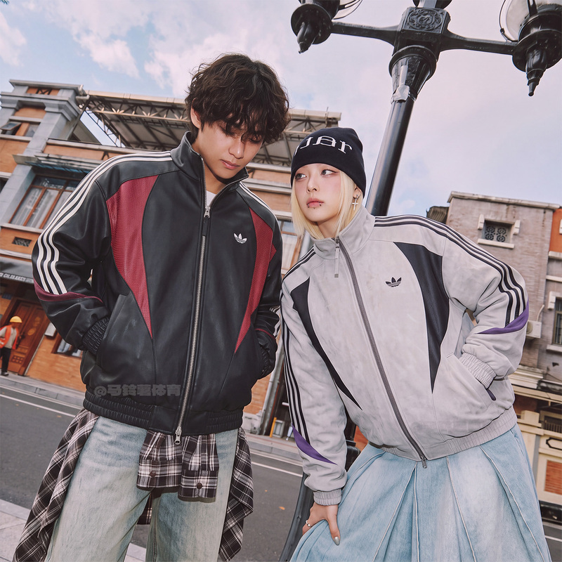 Adidas Adidas Trefoil New Motorcycle Style Men's and Women's Stand-Up Collar Jacket Casual Sports Jacket Kx0814 Adidas Adidas Trefoil New Motorcycle Style Men's and Women's Stand-Up Collar Jacket Casual Sports Jacket Kx0814