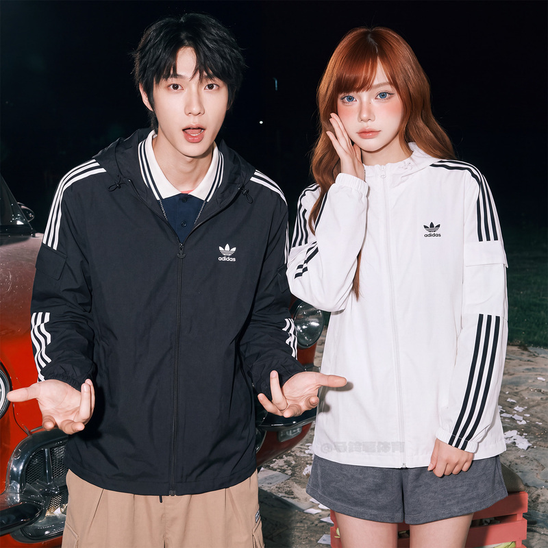 Adidas Adidas Trefoil New Korean Men's and Women's Jackets Casual Sports Black and White Kb1944 Adidas Adidas Trefoil New Korean Men's and Women's Jackets Casual Sports Black and White Kb1944