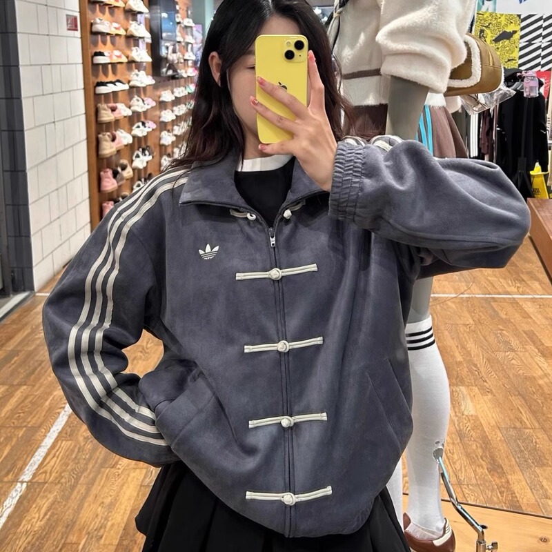 Adidas Trefoil Autumn and Winter New Chinese Style Tang Suit Jacket for Men and Women New Model Kr0295 Kt3847