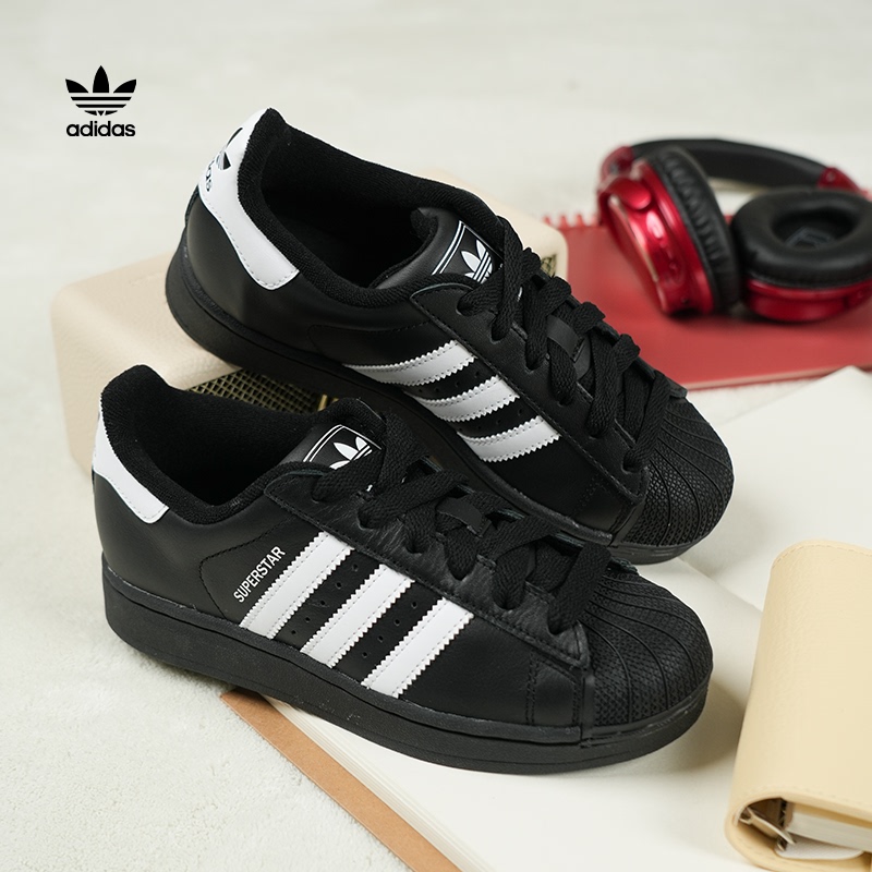 Adidas Adidas Men's and Women's Same Style Superstar 2Nd Generation New Black Shell-Toe Sneakers Ji0079
