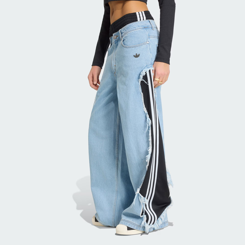 Adidas Adidas Trefoil 26 Spring/Summer New Trendy Knitted Loose Casual Jeans Ky5192