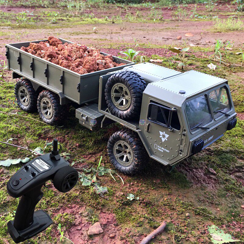 Remote Control Truck Heavy Duty 6x6 Load Cross-country Proportional Throttle Steering Gear Steering Differential Shock Boy Toy