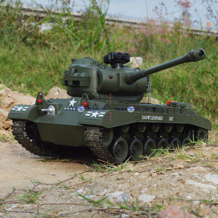 U.S. M26 Panxing tank remote control can launch BB water tank turret rotating tube lifting crawl suspended shock avoidance
