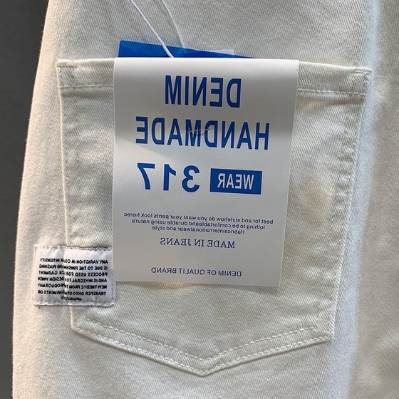 夏季新款美式休闲白色牛仔短裤男士宽松五分裤潮流百搭直筒中裤子