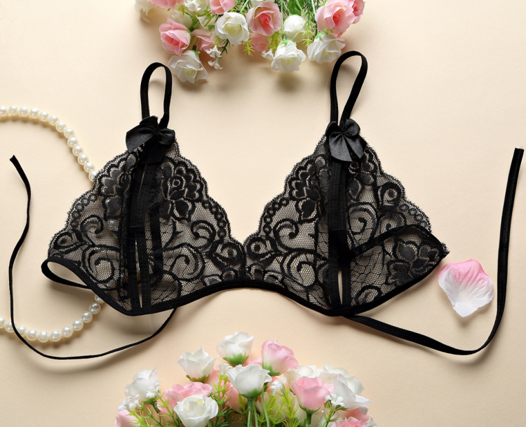 Ren lụa sợi đồ lót gợi cảm mở tập tin sex nóng Nhật Bản dễ thương phù hợp với đồ lót trong suốt sương ba điểm áo lót 