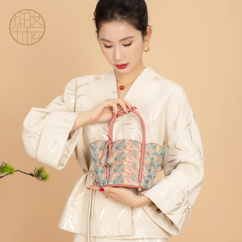 Intangible Cultural Heritage Master Zhang Hecai's Sichuan Brocade New Chinese Style National Style Bag Handbag Vegetable Basket Crossbody Bag Mom Bag Gift