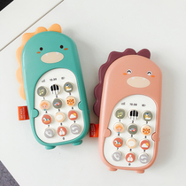 Baby fun little dinosaur music early education simulation mobile phone childrens bilingual with vibration can chew the phone toy