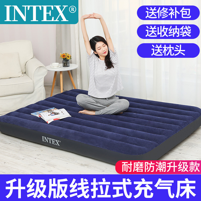 Intex Inflatable Bed Home Air Mattress Double Tent Outdoor Camping Inflatable Mat Lunch Break Floor Bed Inflatable Bed