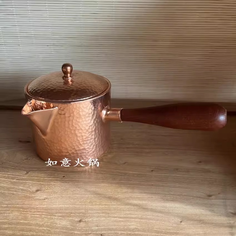 Thickened Side-Handle Pure Copper Fairing Pot, Electric Ceramic Stove Copper Teapot, Water Boiling and Tea Brewing Device, 400ml Copper Pot Teapot Thickened Side-Handle Pure Copper Fairing Pot, Electric Ceramic Stove Copper Teapot, Water Boiling and Tea Brewing Device, 400ml Copper Pot Teapot