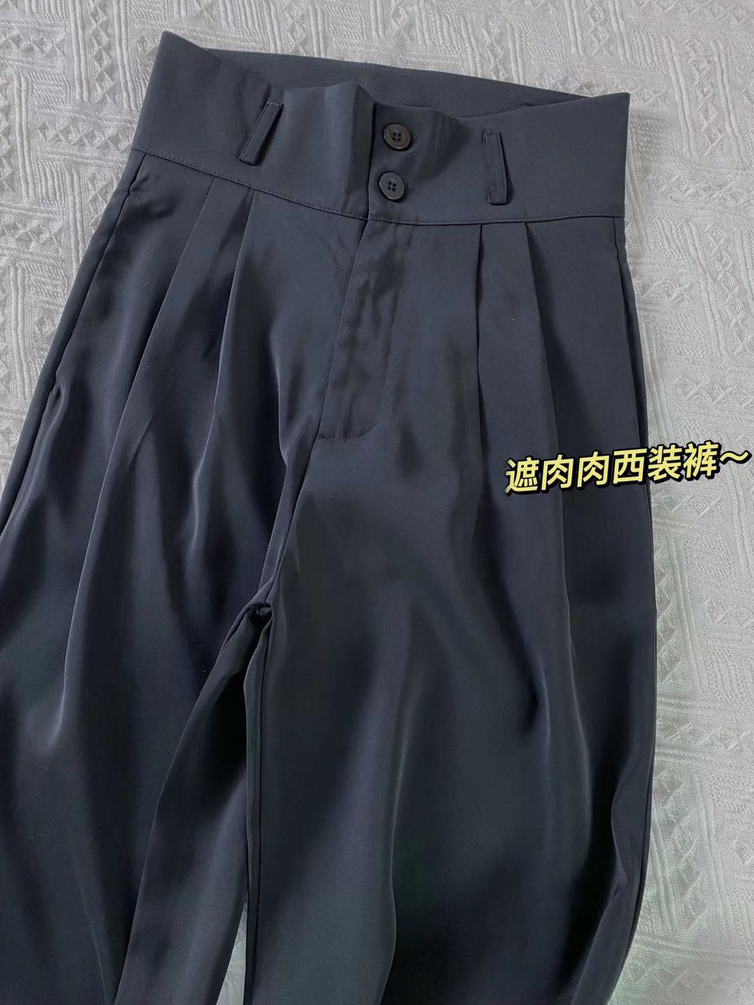 Western Dress Pants Black Straight Drum Wide Pants Woman Spring 2022 New Fat Mm High Waist Loose Pendant Pear Shape Slim Fit Pants