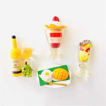 Half-plum mango pudding summer drinks cute soy milk fritters decoration refrigerator stickers message stickers resin magnetic stickers