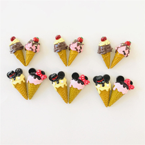 Half-plum creative simulation ice cream cone summer ice cream cute ice cream freezer stickers decorative resin tiles