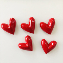 Half plum peach heart Big Red Heart three-dimensional love cute wedding creative resin refrigerator patch door decoration magnetic patch