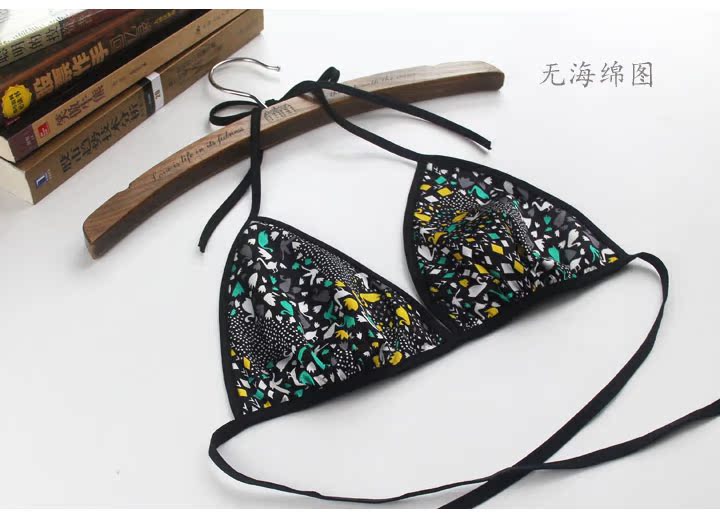 Đồ lót lụa mà không có vành phần mỏng treo cổ dây đeo sexy mặc bikini áo ngực mùa hè thoáng khí phụ nữ xốp có thể tháo rời