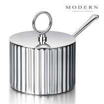 Morden MODERN light and luxurious sugar jar case delicate stainless steel kitchen containing box jar Seasoning Bottle MSG Salt Jar