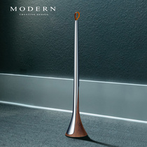 Moden MODERN lumière luxe nordique noyer bois auto-vertical tube chaussure longue poignée domestique porche de la salle de chaussures en acier inoxydable