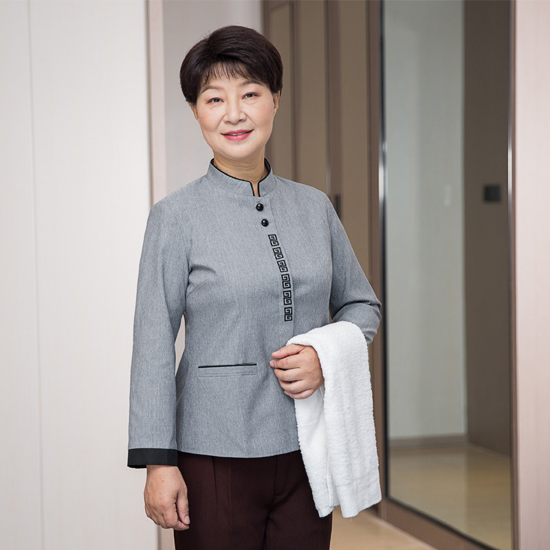 Cleaning work clothes set plus cotton female hotel hospital cleaning housekeeping property hotel room attendant autumn and winter clothes