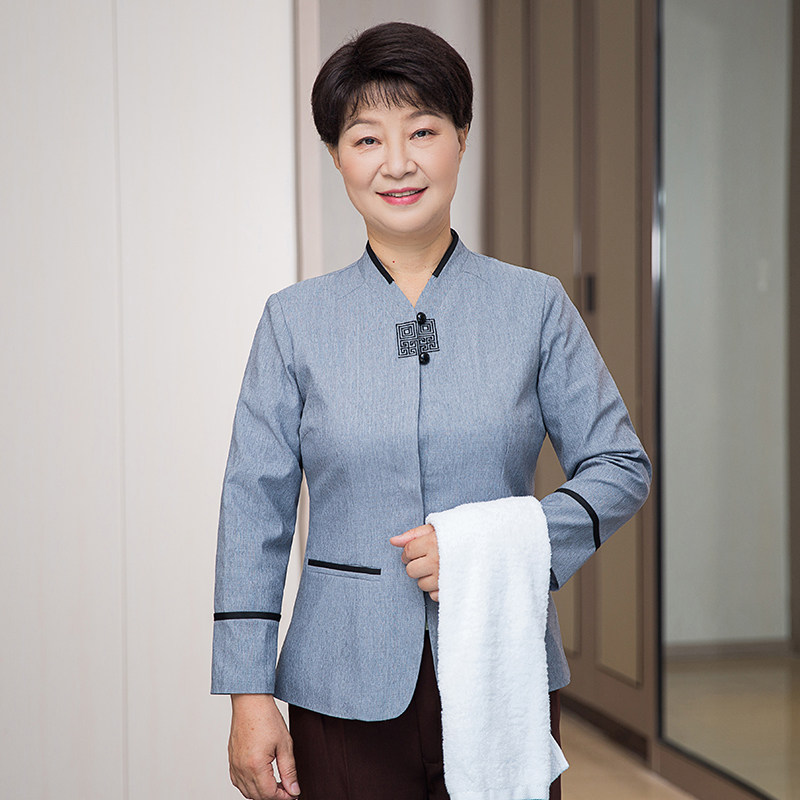 Hotel Guest Room Cleaning with long sleeves workwear Spring autumn season PA Men and women Clean property housekeeping uniform suit