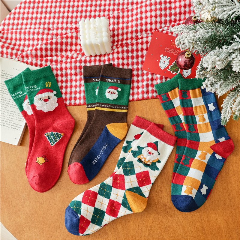 Christmas Socks for Women, Mid-Calf Socks for Autumn and Winter, Cute Cartoon Autumn and Winter Couple Style, Christmas Ladies' Long Socks Christmas Socks for Women, Mid-Calf Socks for Autumn and Winter, Cute Cartoon Autumn and Winter Couple Style, Christmas Ladies' Long Socks