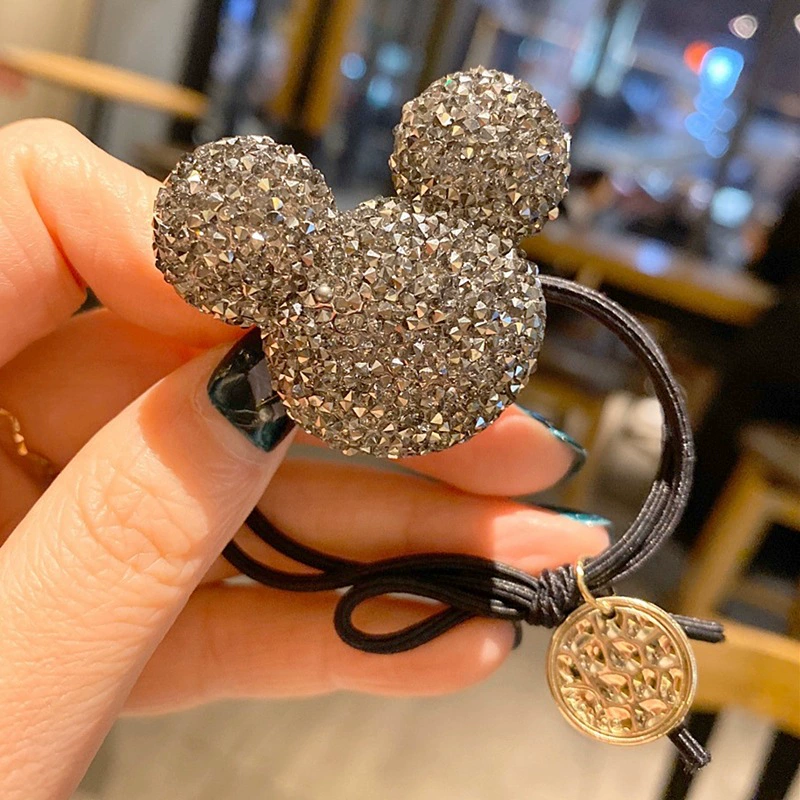 Dongdaemun cùng kim cương nhấp nháy Mickey dây tóc cá tính quả bóng hoang dã đầu dây lưới cô gái màu đỏ dễ thương đeo nhẫn - Phụ kiện tóc