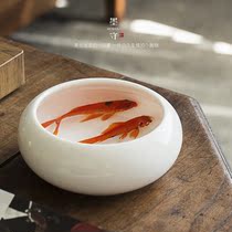 Moshou Dehong White Porcelain Jianshui Tea Wash Ceramic Cup Washing Household Tea Ceremony Large Wash Extra Large Tender