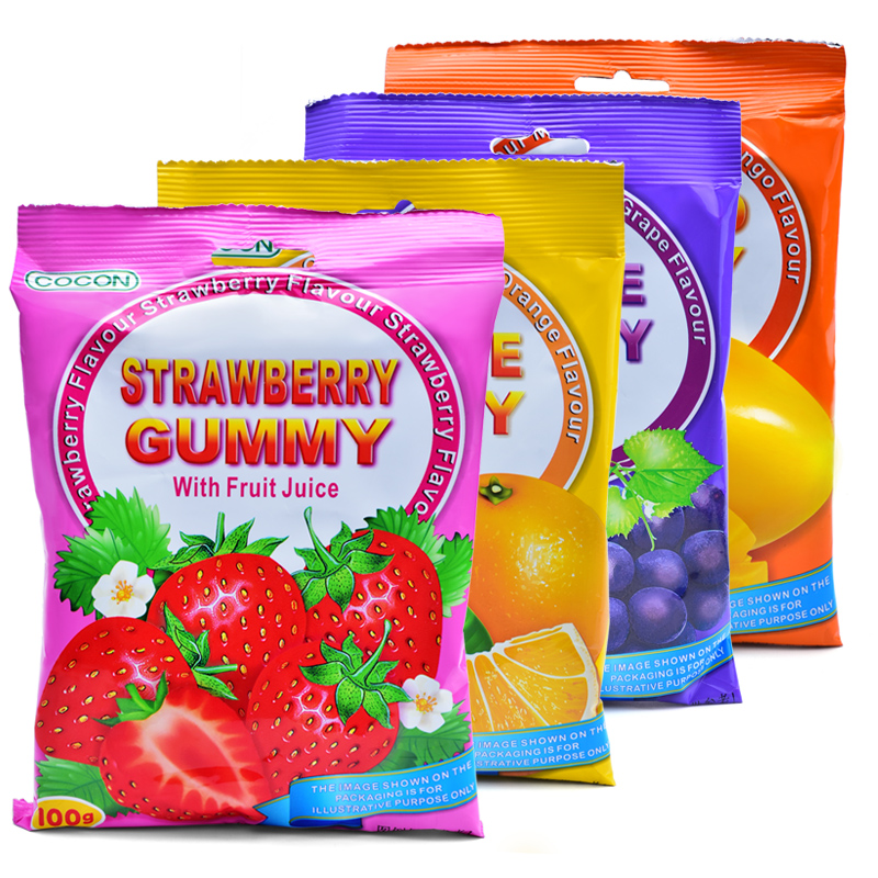 Canon Imports Zero Food Conoecole Soft Sugar Bulk Delight QQ Sugar Sugar Rubber Fruit Taste 100g * 10 Bag