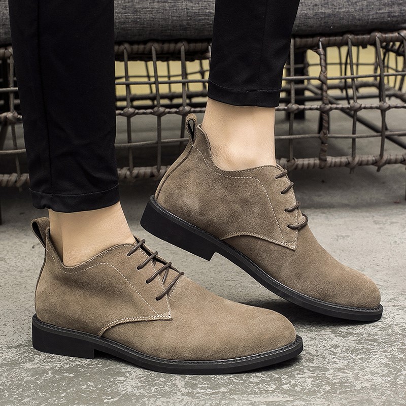 Port Wind Leather Shoes Men's Spring Summer 2022 New Inn Retro Casual Shoes Subgenuine Leather Men Midcylinder Short Boots High Cylinder Shoes