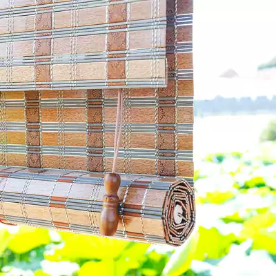 Japanese Zen bamboo curtain shade Shade Shade Hotel tea room office study screen curtain partition hanging roller curtain