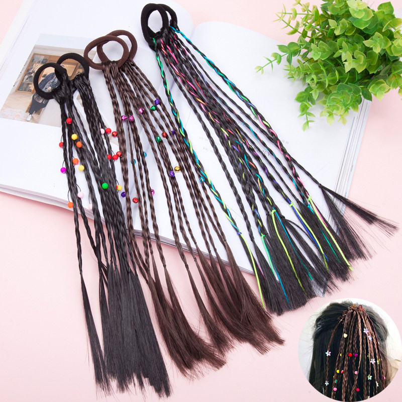 Lin Fei girls wig headdress tied hair braids rubber band princess baby performance show styling trinkets