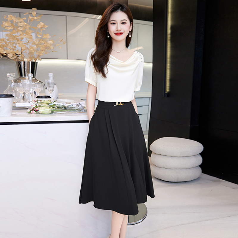 Chiffon Dress Women's Two-Piece Set 2026 Summer New Style High-End Elegant Slimming Fashionable Age-Reducing Suit Dress Chiffon Dress Women's Two-Piece Set 2026 Summer New Style High-End Elegant Slimming Fashionable Age-Reducing Suit Dress