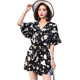 Chiffon jumpsuit women's suit 2021 summer new temperament is thin and small floral jumpsuit shorts