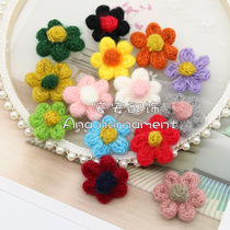 Wool flower hairpin childrens headwear DIY material mohair six-petal flower brooch clothes shoes socks accessories