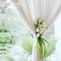 Gauze velvet transparent white window screen bedroom living room balcony Nordic simple Modern Sky velvet white gauze curtain