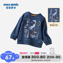 (Mall same section) Monmont Mormon Child hit undershirt Long sleeves Baby Spring Tidal Boy Blouse Foreign Air T-shirt