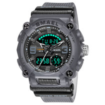 Shake-in-the-man Waterproof Electronic Watch Mountaineering Camping Nocturnal MULTIFUNCTION DOUBLE-DISPLAY SPORTS WATCH WOMAN ADJUSTABLE